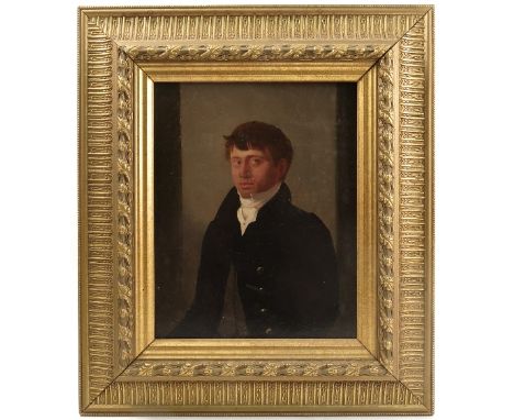A 19th century Continental school, oil on panel, portrait of a young boy, 10ins x 8ins