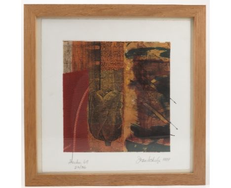 Joan Schulze, Haiku '69, giclee print and sewing, 8ins x 8ins 