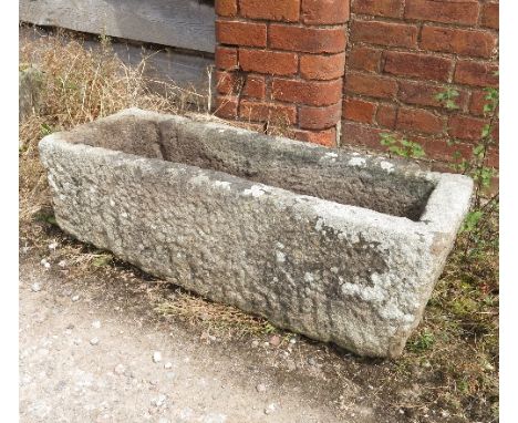 A rectangular stone trough 