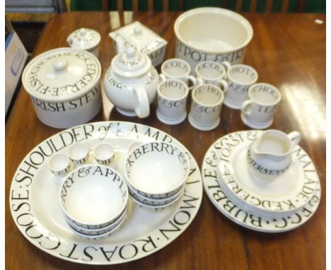 A collection of Bridgwater pottery dinner and tea wares inscribed "AD 2000" to base, to include oval platter, egg cups, bowls