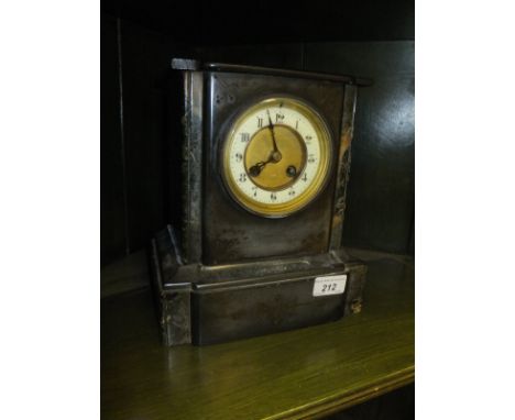 A 19th Century French slate and marble cased mantel clock, the eight day movement by Japy Freres of Paris 