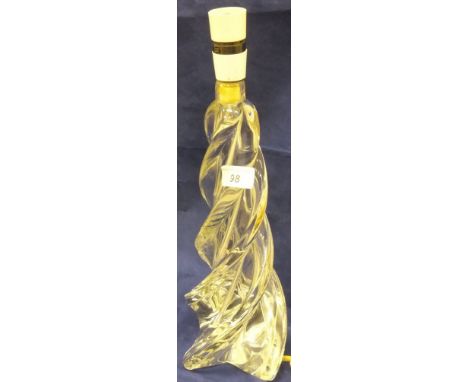 A French glass table lamp base of graduated spiral form CONDITION REPORTS Some rubbing and wear, a few surface scratches, but