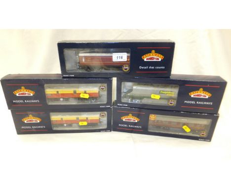 A collection of Bachmann Branch Line Model Railways 00 gauge ?? rolling stock including a BR MKI Full Brake Super BG Royal Ma