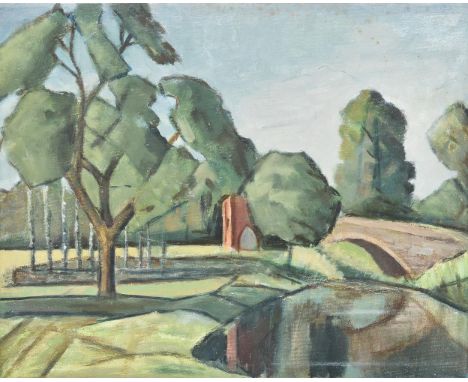 λ Tom Malone (British 1913-1986)Landscape: Homage to Cezanne Oil on canvasboard 41 x 51cm (16 x 20 in.)Provenance:Estate of t