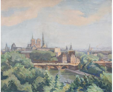 Jean Marchand (French 1883-1940)A view of the Seine with Notre DameOil on canvasSigned (lower left)45 x 54cm (17½ x 21¼ in.)P