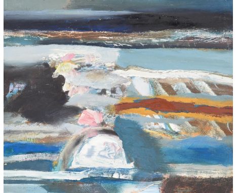 λ Derek Hyatt (British 1931-2015)Light Moves Across the MoorOil on board mounted to boardSigned and titled (verso)Overall 38 