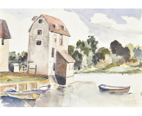 λ Elwin Hawthorne (British 1905-1954)Tide Mill, WoodbridgeWatercolour12.5 x 17.5cm (4¾ x 6¾ in.)Executed in 1935.Provenance:E