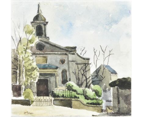 λ Elwin Hawthorne (British 1905-1954)St. John's, Downshire Hill, HampsteadWatercolourSigned (lower right) and inscribed St. J