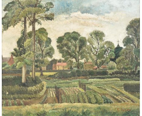 λ Kathleen Tyson (British 1898-1982)Village landscapeOil on canvasSigned (lower right)51 x 61cm (20 x 24 in.)Provenance:Sale,