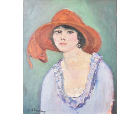 λ Emilie Charmy (French 1878-1974)Lady in a red hatOil on canvasSigned (lower left)58 x 48cm (22¾ x 18¾ in.)Provenance:Crane 