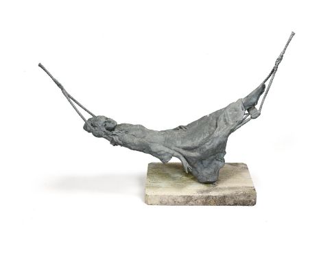 λ Sydney Harpley (British 1927-1992)Girl in a HammockBronze with a green patina Signed and numbered 1/9 Inc. base: 102 x 157c
