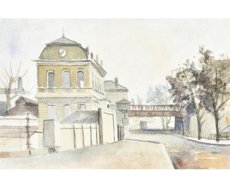 λ Elwin Hawthorne (British 1905-1954)Grosvenor Road, ChelseaWatercolour16 x 24cm (6¼ x 9¼ in.)Executed in 1935.Provenance:Est