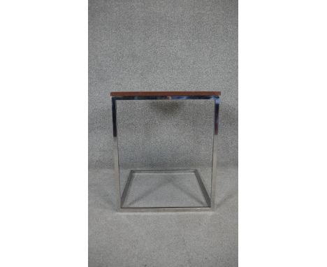 A vintage chrome framed lamp table. H.60 W.50 D.55cm 