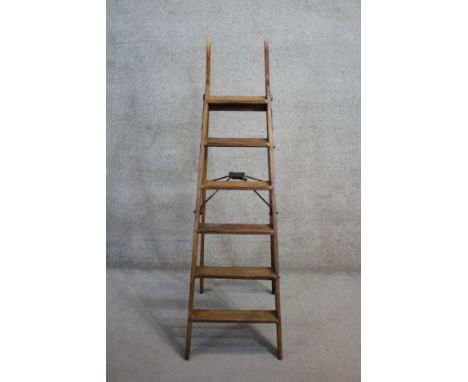 A set of vintage teak step ladders by Simplex Ladders. H. 159 W.36 