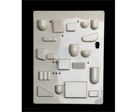 Mural white board in plastic model Uten-silo 1 by Dorothee Maurer-Becker for Ingo Maurer - 1970s 87 x 67cm guide 