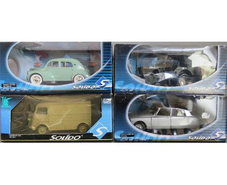 Solido: Die Cast models, Citroen DS, Citroen HY1962, Renault 4 CV 1954.