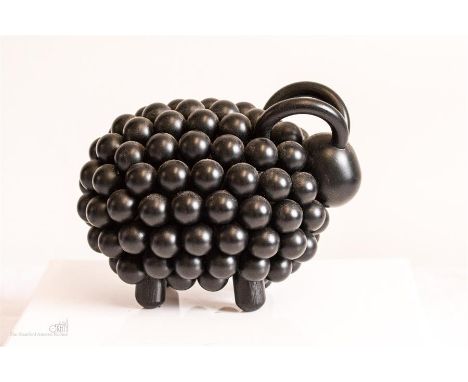 Aarikka ebonised model of a ram, 13cm high.