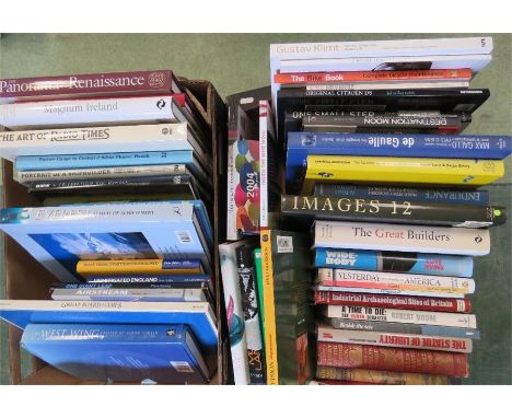 Two boxes of miscellaneous book to include The West Wing, Airstream, Everest, Portrait of a Ship Builder, Millers Guide and o