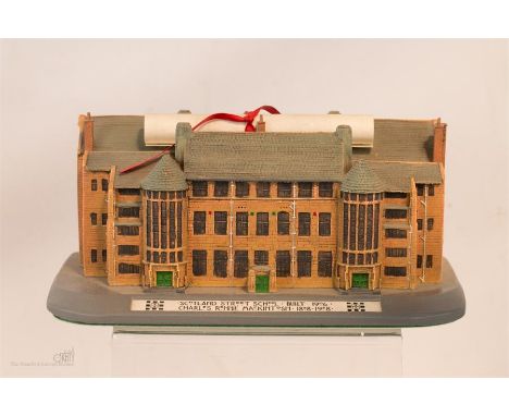 A scale model of Scotland Street School built 1906 by Charles Rennie Mackintosh, by Broch, Scotland, hand painted, boxed, 22.