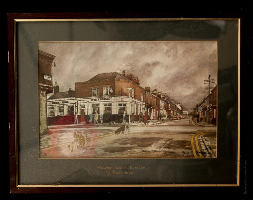 Frank Green: Bulver St Everton, print watercolour, 26 by 40cm. *Artist ...