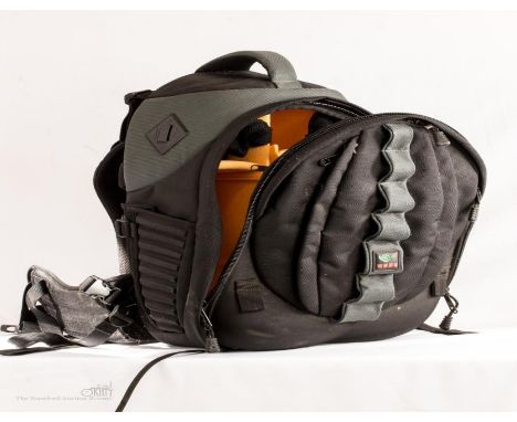 A Kata camera equipment backpack for the professional photographer, Kata kt hb 205 6.3 in x 11.8 in x 18.1 inches.  