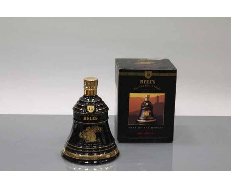 BELL'S 1992 YEAR OF THE MONKEY BELL
Blended Scotch Whisky in black and gold  Wade ceramic decanter. 75cl, 43% volume, in cart