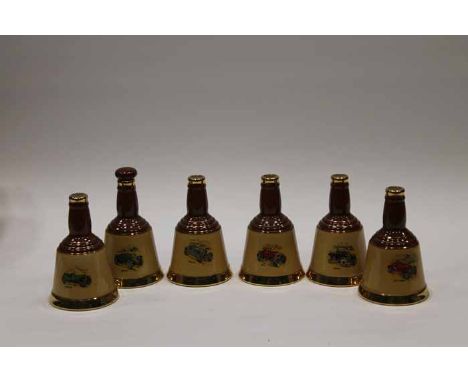 BELL'S VETERAN & VINTAGE CARS SERIES BELLS (6)
Empty Bell's brown & cream Wade ceramic decanters with illustrations of 1929 B