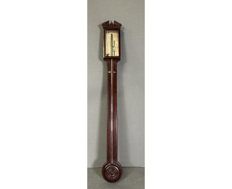 A mahogany John Barelli & Co stick barometer AF.