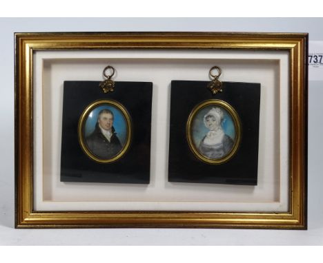 Early 19th Century British School portrait miniature Gentleman Wearing a Green Jacket Watercolour Oval 7 x 5cm Within a papie
