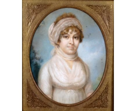 19th Century British School Portrait of Rosetta Angas nee French Pastel on grey paper Framed and glazed Picture size 25 x 19c