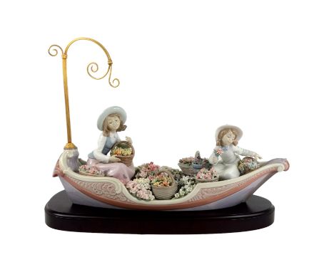 Lladro figure group - 'Flowers Forever', boxed, height 31cm.