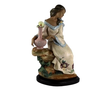 Lladro figure - collector's edition 'Garden Breeze' boxed, height 55cm.