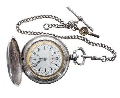 Turkish market silver (.800) hunter pocket watch, the lever movement signed Grammatopoulo Fréres Constantinople, original sig