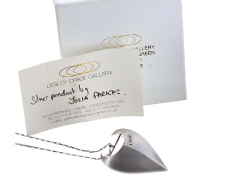 Contemporary silver pendant on necklace by Julia Parkes, 45mm&nbsp;&nbsp;