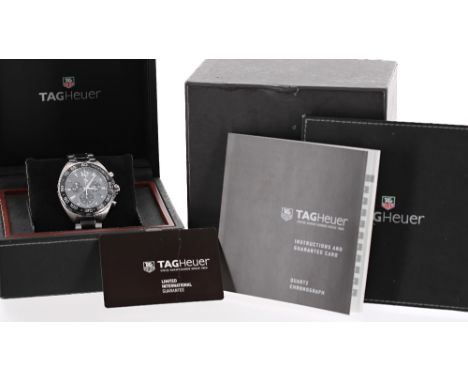 Tag Heuer Formula 1 Chronograph stainless steel and ceramic gentleman's bracelet watch, ref. CAZ1111, serial no. WEG5xxx, qua