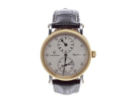 Chronoswiss Regulateur 18ct and stainless steel gentleman's wristwatch, ref. CH 6322, no. 27xx, circular silvered dial with o