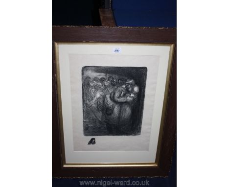 A Theophile Steinlen 1859-1923 L'Adieu lithograph original, signed in plate and also pencil, 92/100.
