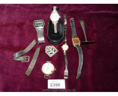 Two Oris and one Rotary ladies Wristwatches, etc.