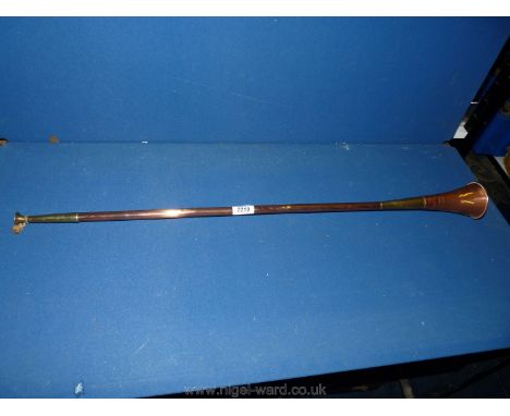 A brass and copper hunting Horn.