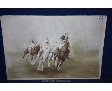 A Ruth Nicholas limited edition Print 'Polo Players', no. 9/250.