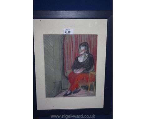 A Print of a  lady seated, understool to be Lady Eleanor Wolter 