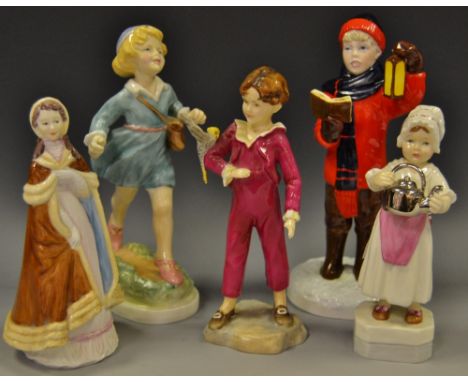 A Royal Worcester figure, Evening Engagement, printed crown and circle mark in black;  Polly Put the Kettle On;  Thursday Chi