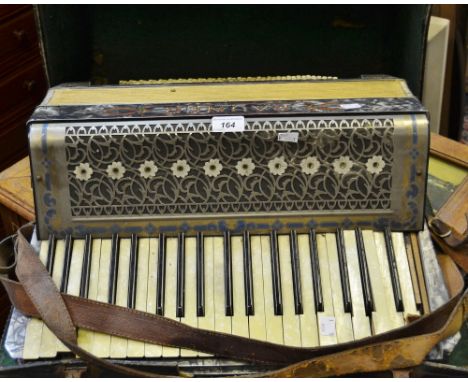 A German Rauner accordion, cased