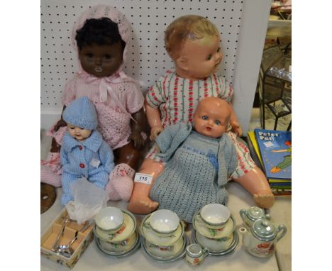 Dolls and toys - A Reliable 1930/40's Canadian doll; another 1940/50's and later; a child's Japanese egggshell tea service; b