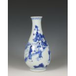 China, a blue and white porcelain pear-shaped vase, 20th century,