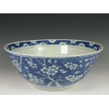China, a large blue and white bowl, 19th century,