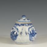 China, a blue and white porcelain teapot and cover, 18th century,