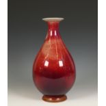 China, a flambé-glazed pear-shaped vase, 20th century,