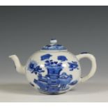 China, a blue and white teapot and matched cover, Kangxi period (1662-1722),
