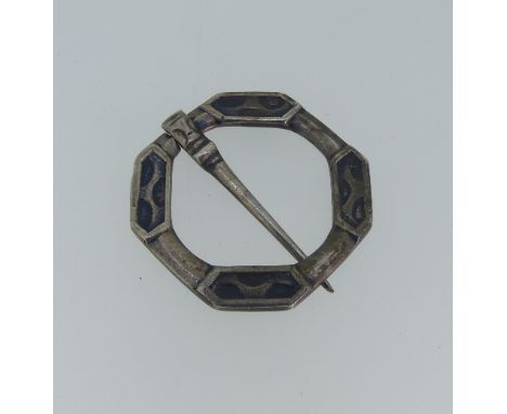 Alexander Ritchie (Iona); A George V silver Plaid Brooch, hallmarked Glasgow 1928, of open octagonal annular (ring) form, the